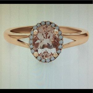 Rose Gold, Morganite & diamond ring